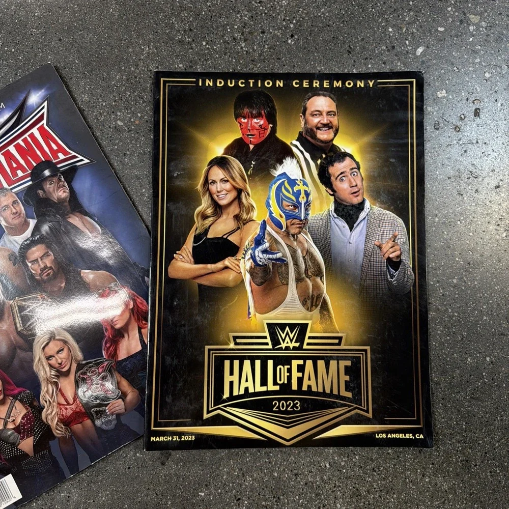 WWE Wrestlemania 32 & 39 Official 2016 2023 Programs Mania Goes Hollywood Bundle